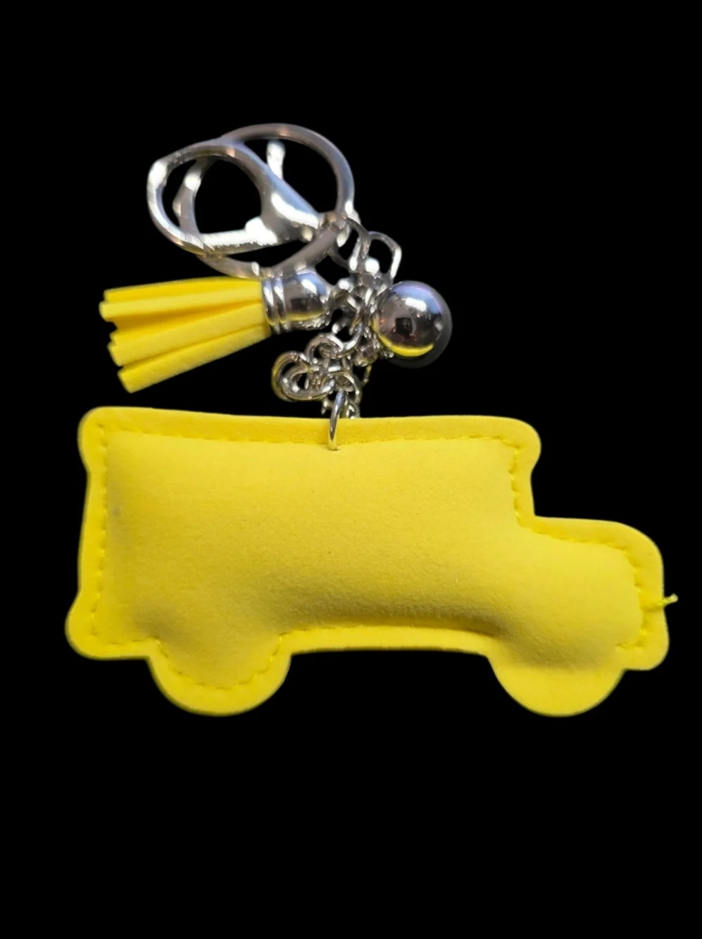 Yellow School Bus Bag Charm Keychain